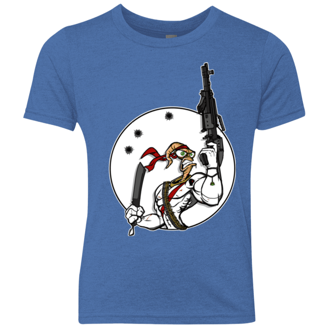 T-Shirts Vintage Royal / YXS Battle Worm Youth Triblend T-Shirt