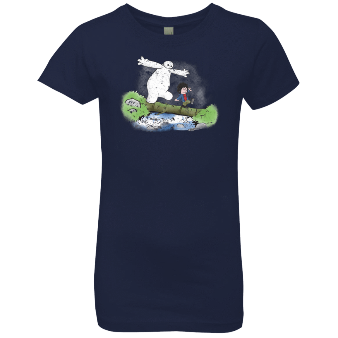 T-Shirts Midnight Navy / YXS Baymax And Hiro Girls Premium T-Shirt