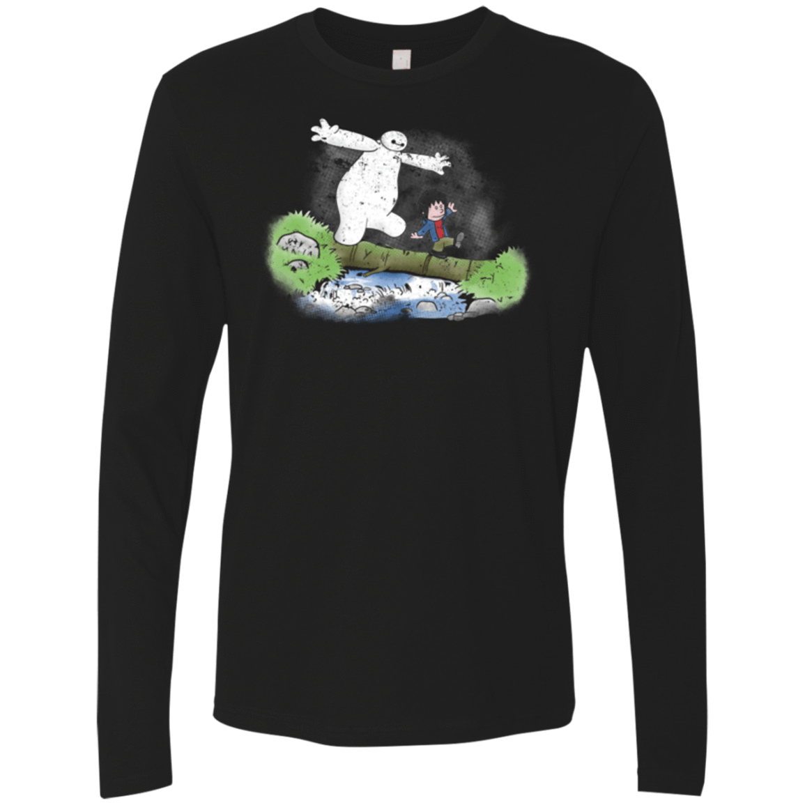 T-Shirts Black / Small Baymax And Hiro Men's Premium Long Sleeve
