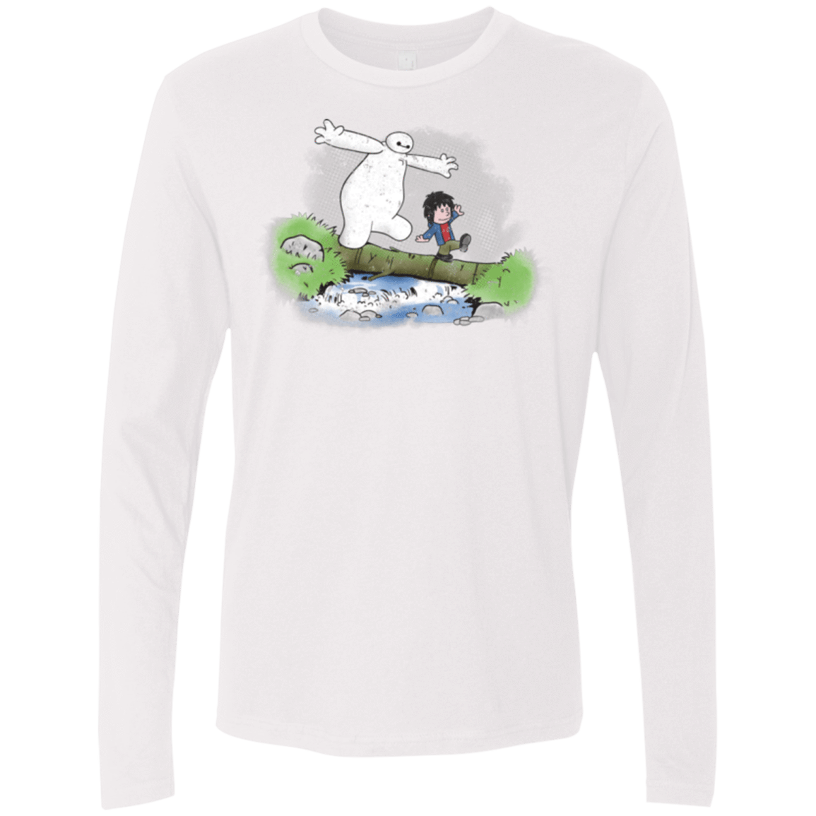 T-Shirts White / Small Baymax And Hiro Men's Premium Long Sleeve