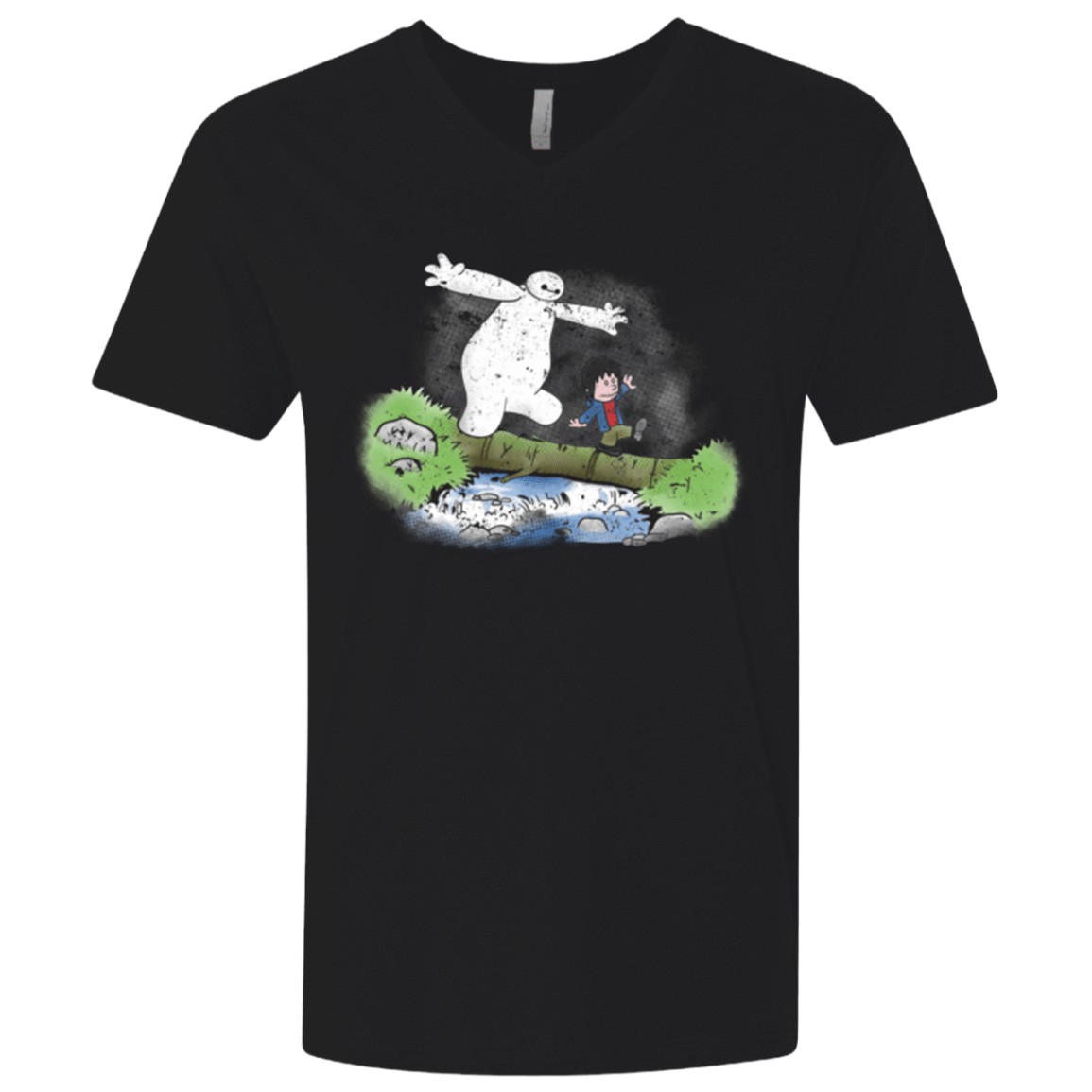 T-Shirts Black / X-Small Baymax And Hiro Men's Premium V-Neck