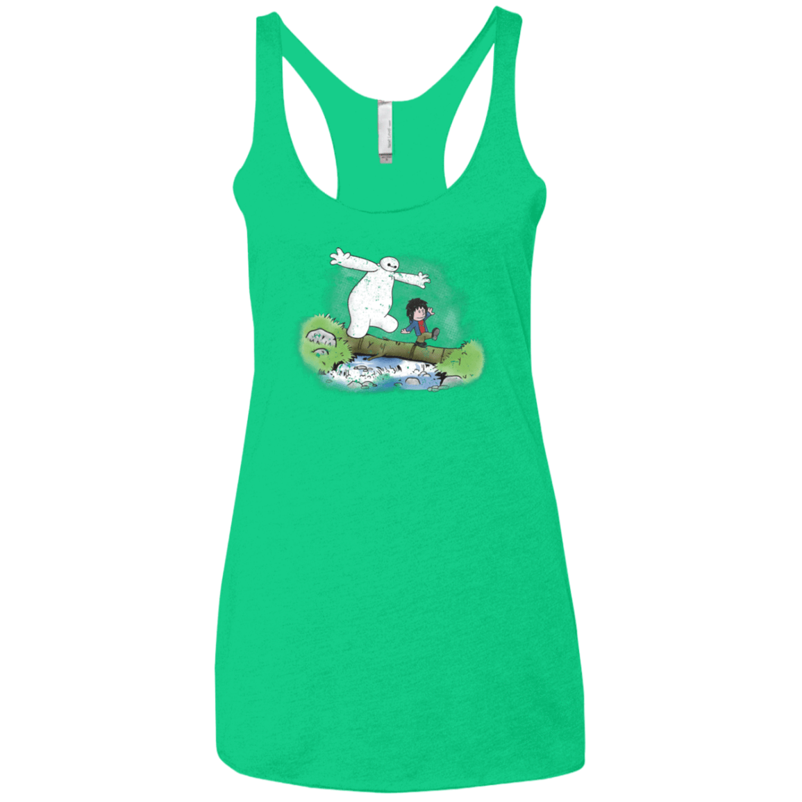 T-Shirts Envy / X-Small Baymax And Hiro Women's Triblend Racerback Tank