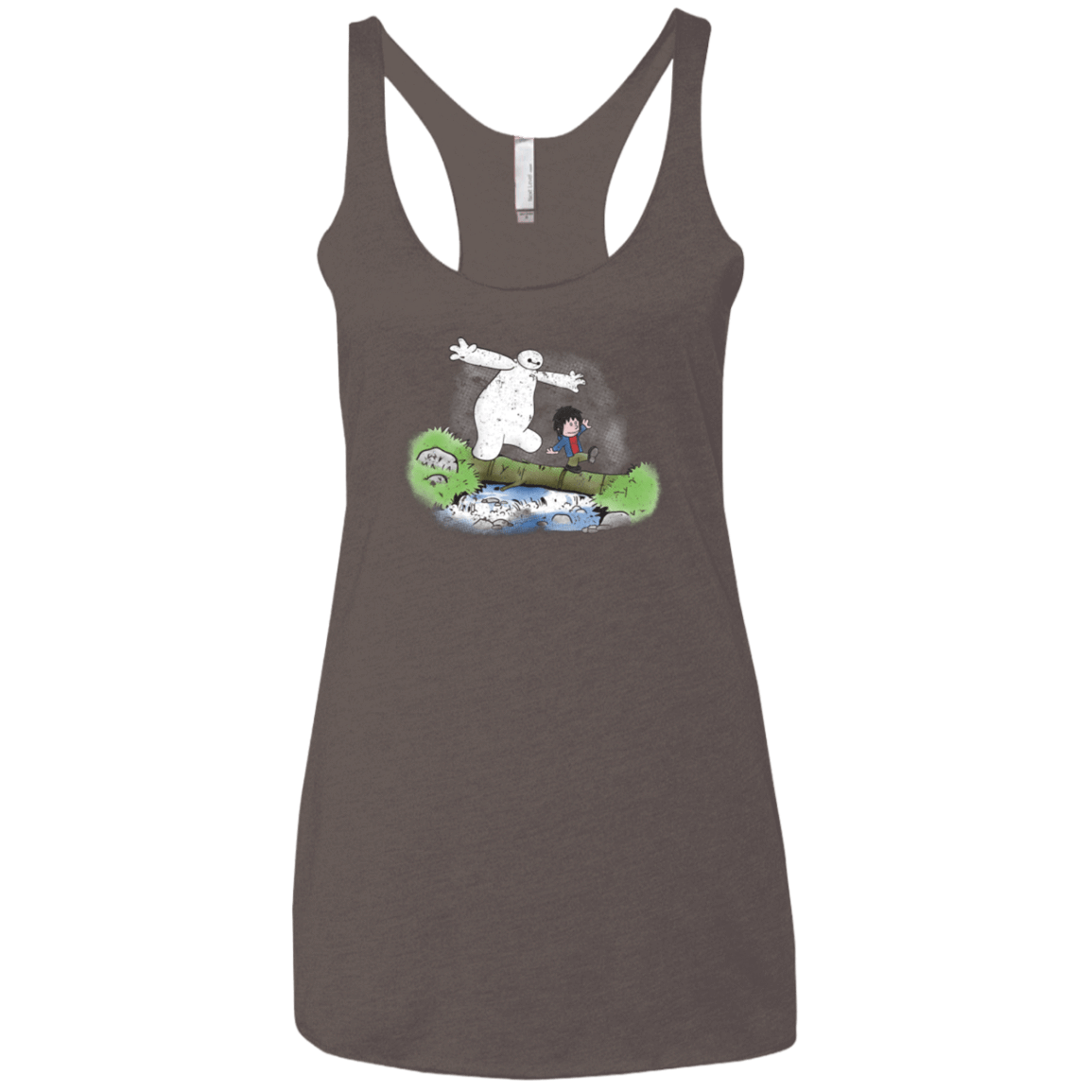 T-Shirts Macchiato / X-Small Baymax And Hiro Women's Triblend Racerback Tank