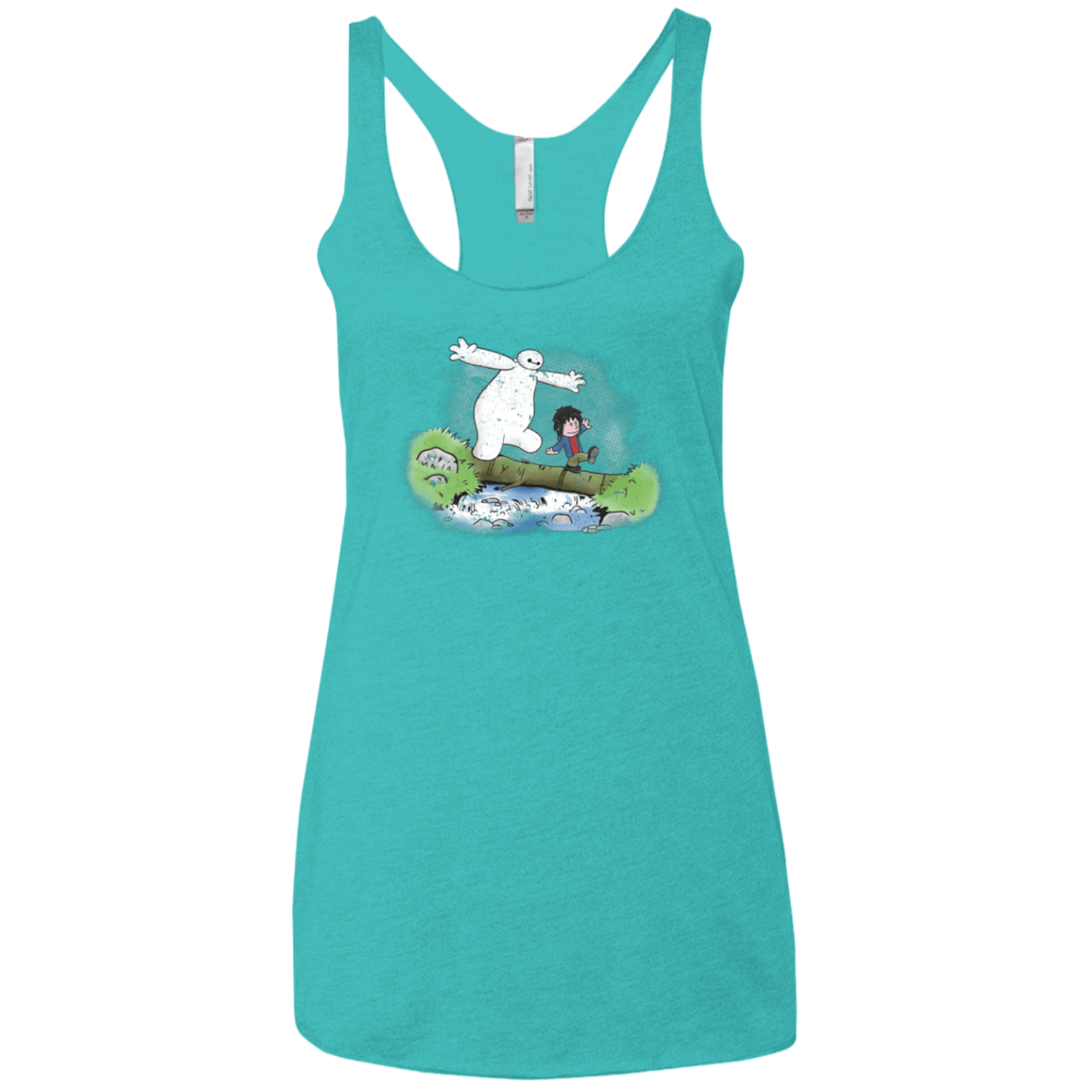 T-Shirts Tahiti Blue / X-Small Baymax And Hiro Women's Triblend Racerback Tank