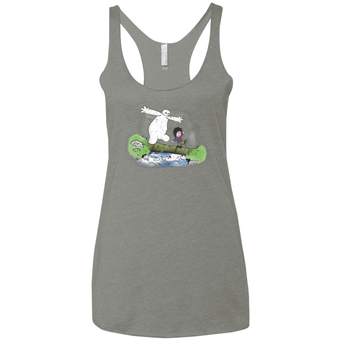 T-Shirts Venetian Grey / X-Small Baymax And Hiro Women's Triblend Racerback Tank
