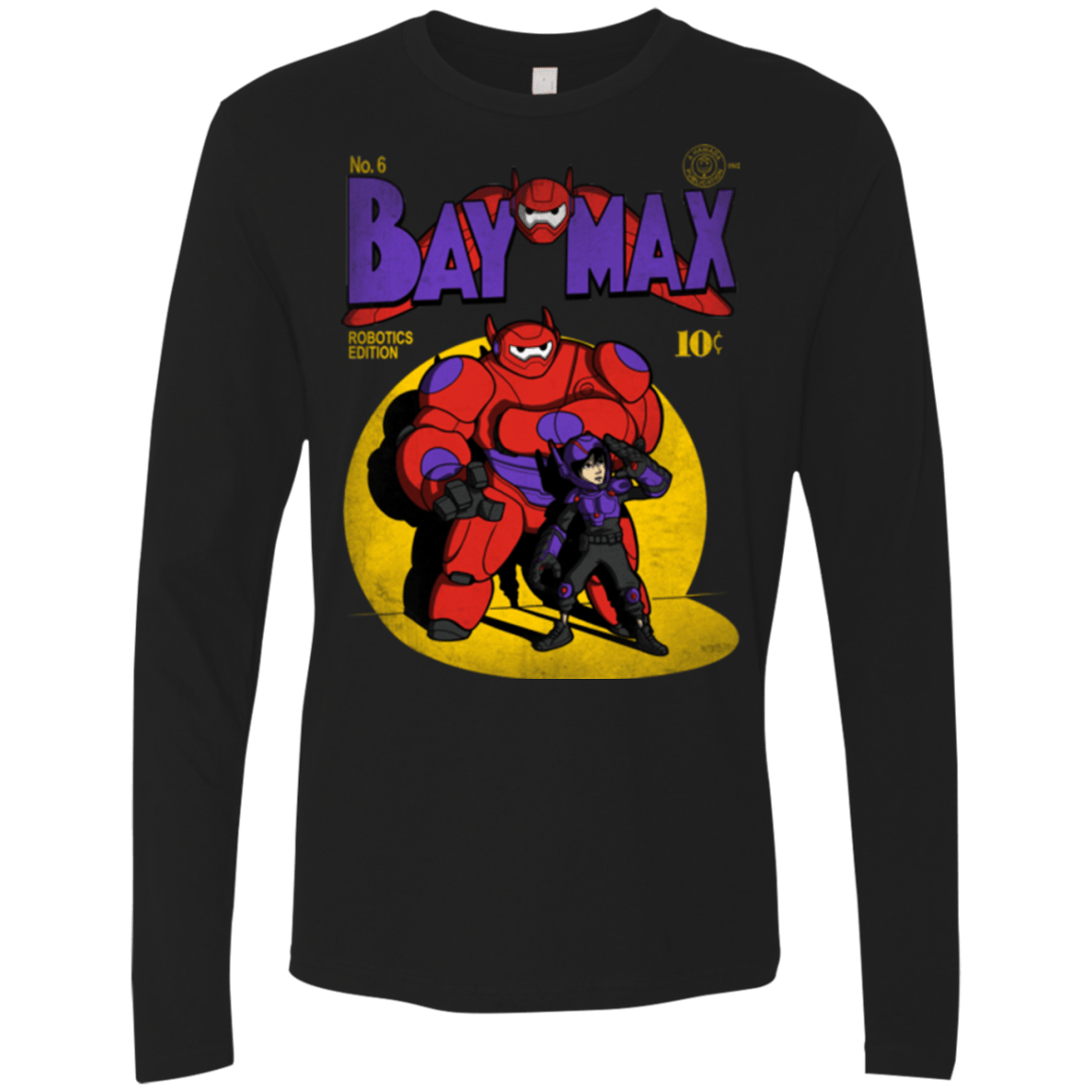 T-Shirts Black / Small Baymax Number 9 Men's Premium Long Sleeve