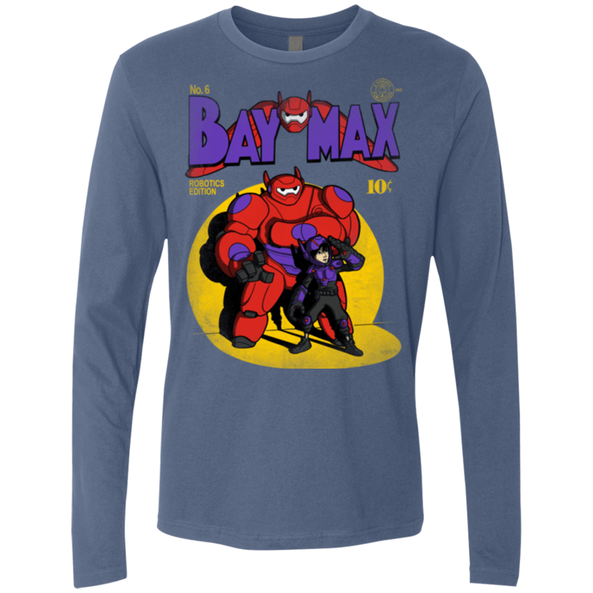 T-Shirts Indigo / Small Baymax Number 9 Men's Premium Long Sleeve
