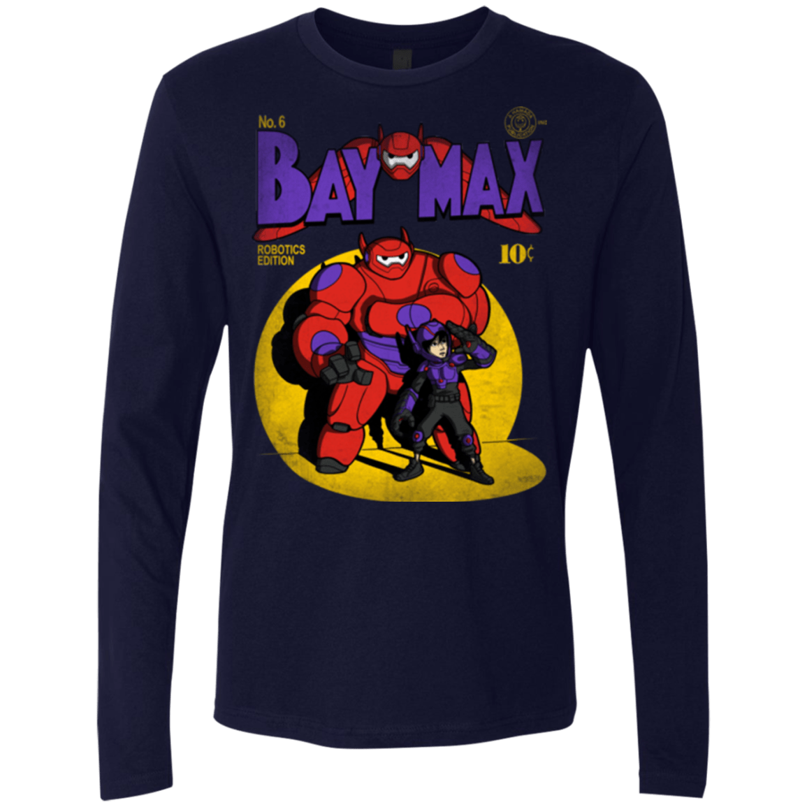 T-Shirts Midnight Navy / Small Baymax Number 9 Men's Premium Long Sleeve
