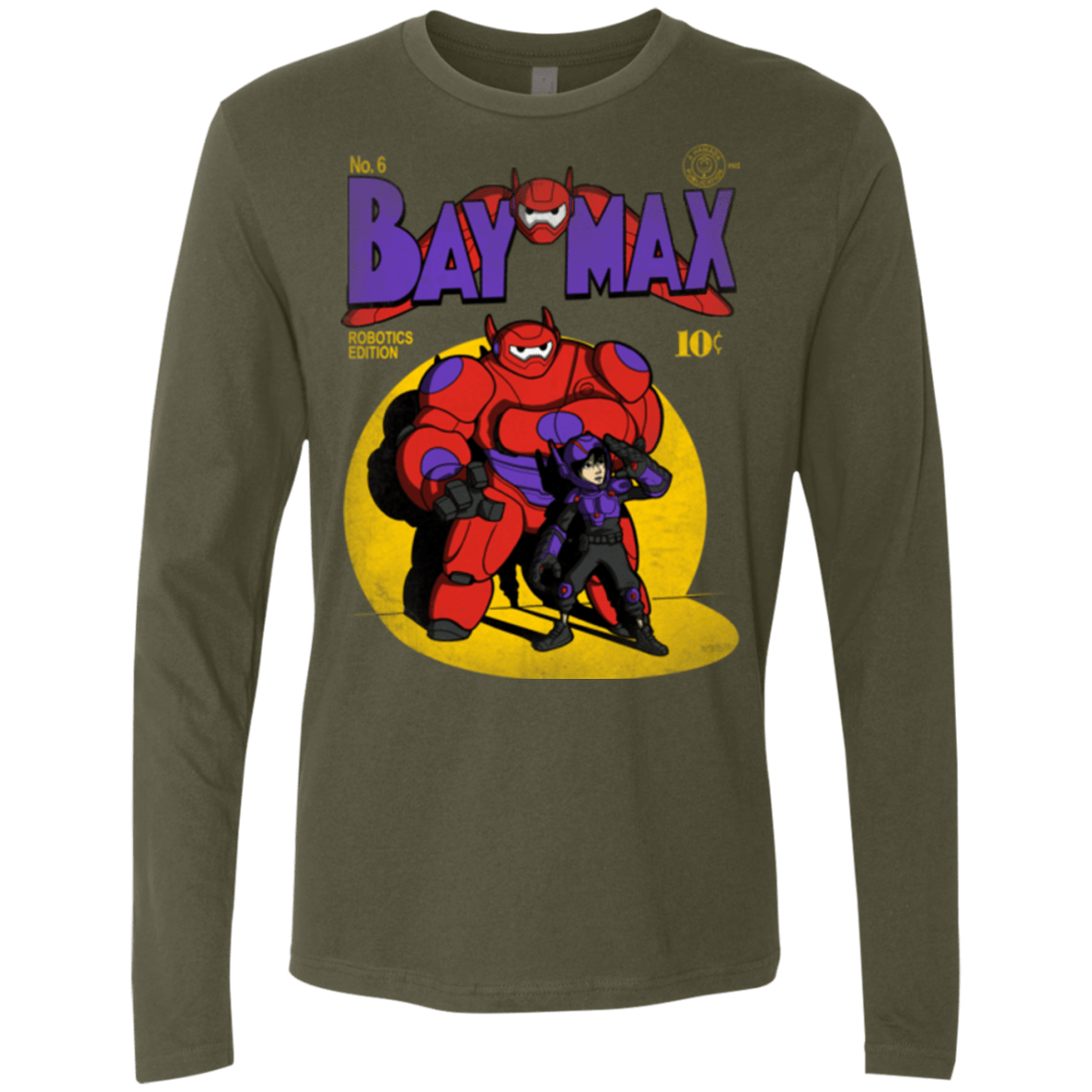 T-Shirts Military Green / Small Baymax Number 9 Men's Premium Long Sleeve