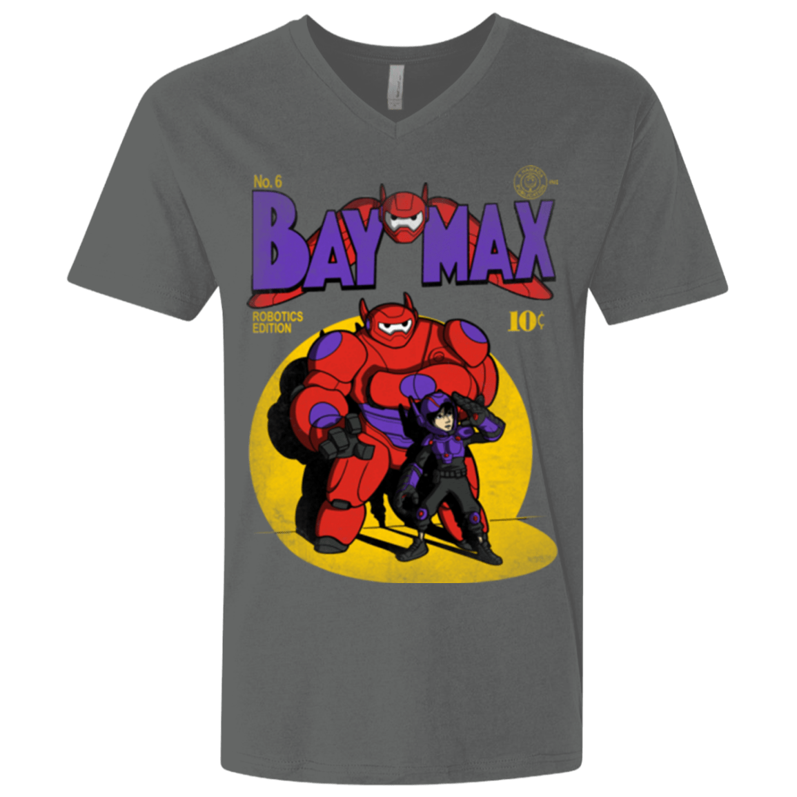 T-Shirts Heavy Metal / X-Small Baymax Number 9 Men's Premium V-Neck