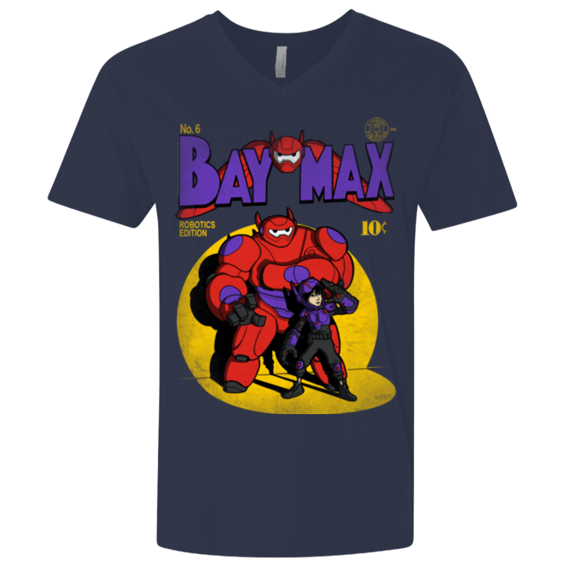T-Shirts Midnight Navy / X-Small Baymax Number 9 Men's Premium V-Neck