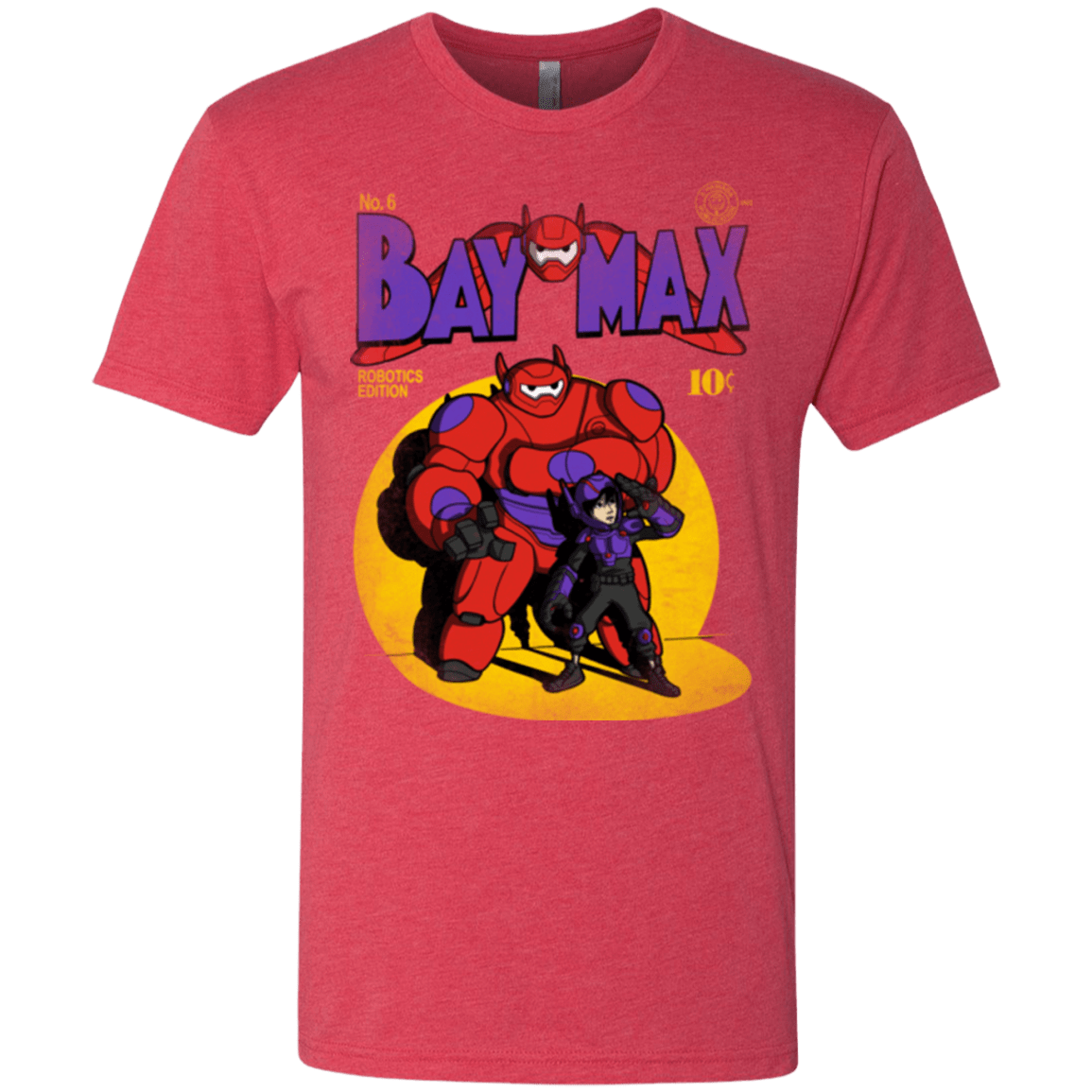 T-Shirts Vintage Red / Small Baymax Number 9 Men's Triblend T-Shirt