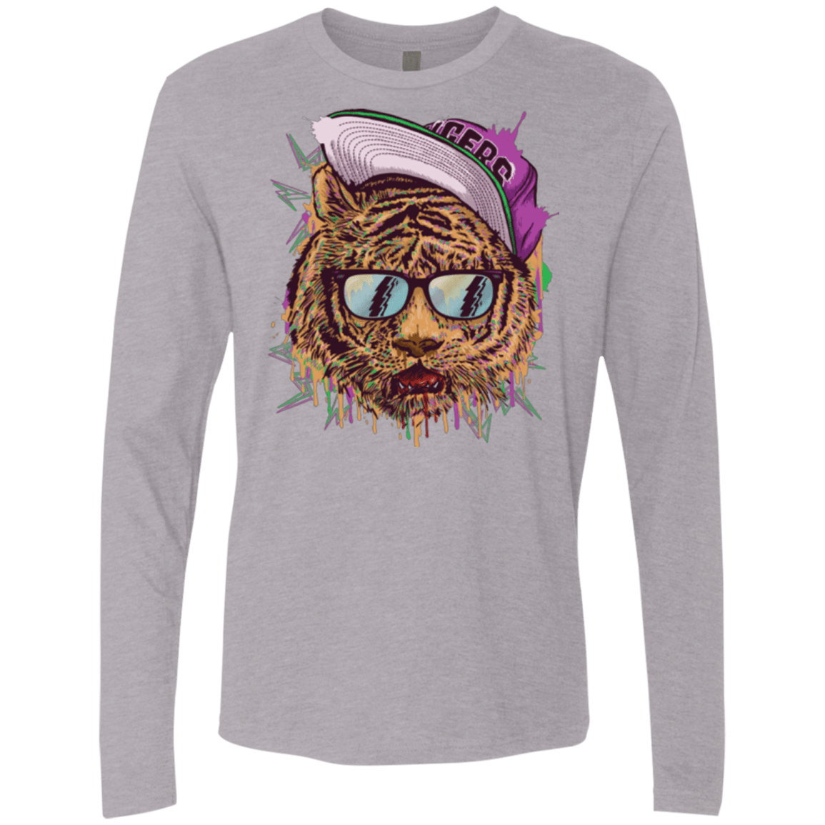 T-Shirts Heather Grey / Small Bayside Tigers Men's Premium Long Sleeve