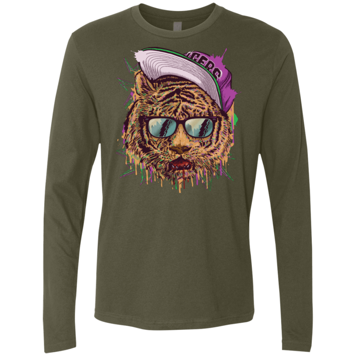 T-Shirts Military Green / Small Bayside Tigers Men's Premium Long Sleeve