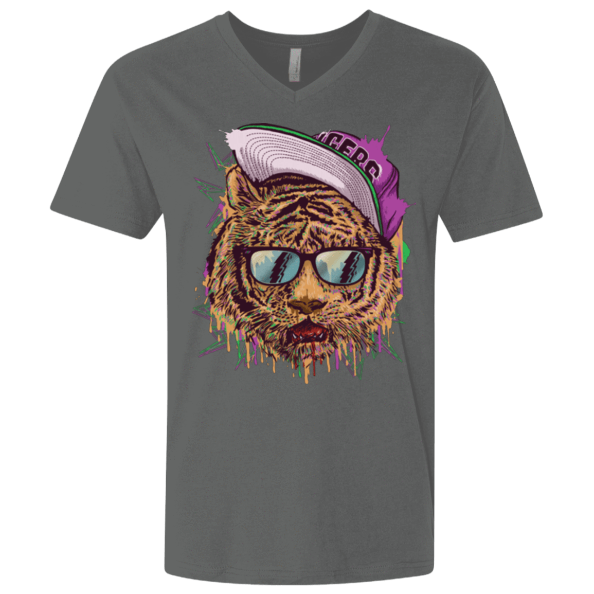 T-Shirts Heavy Metal / X-Small Bayside Tigers Men's Premium V-Neck