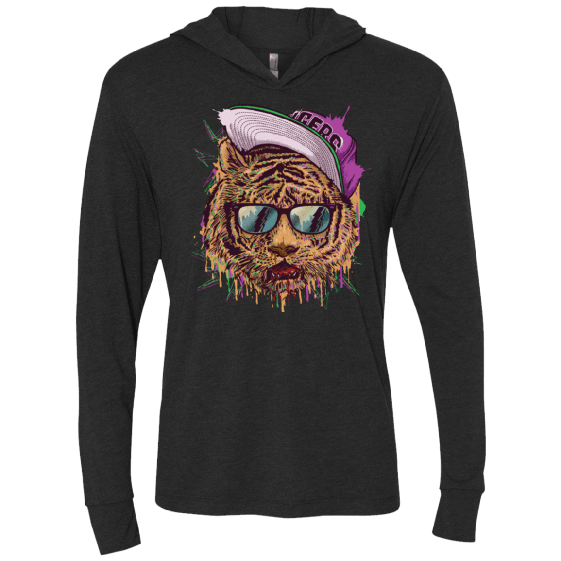 T-Shirts Vintage Black / X-Small Bayside Tigers Triblend Long Sleeve Hoodie Tee