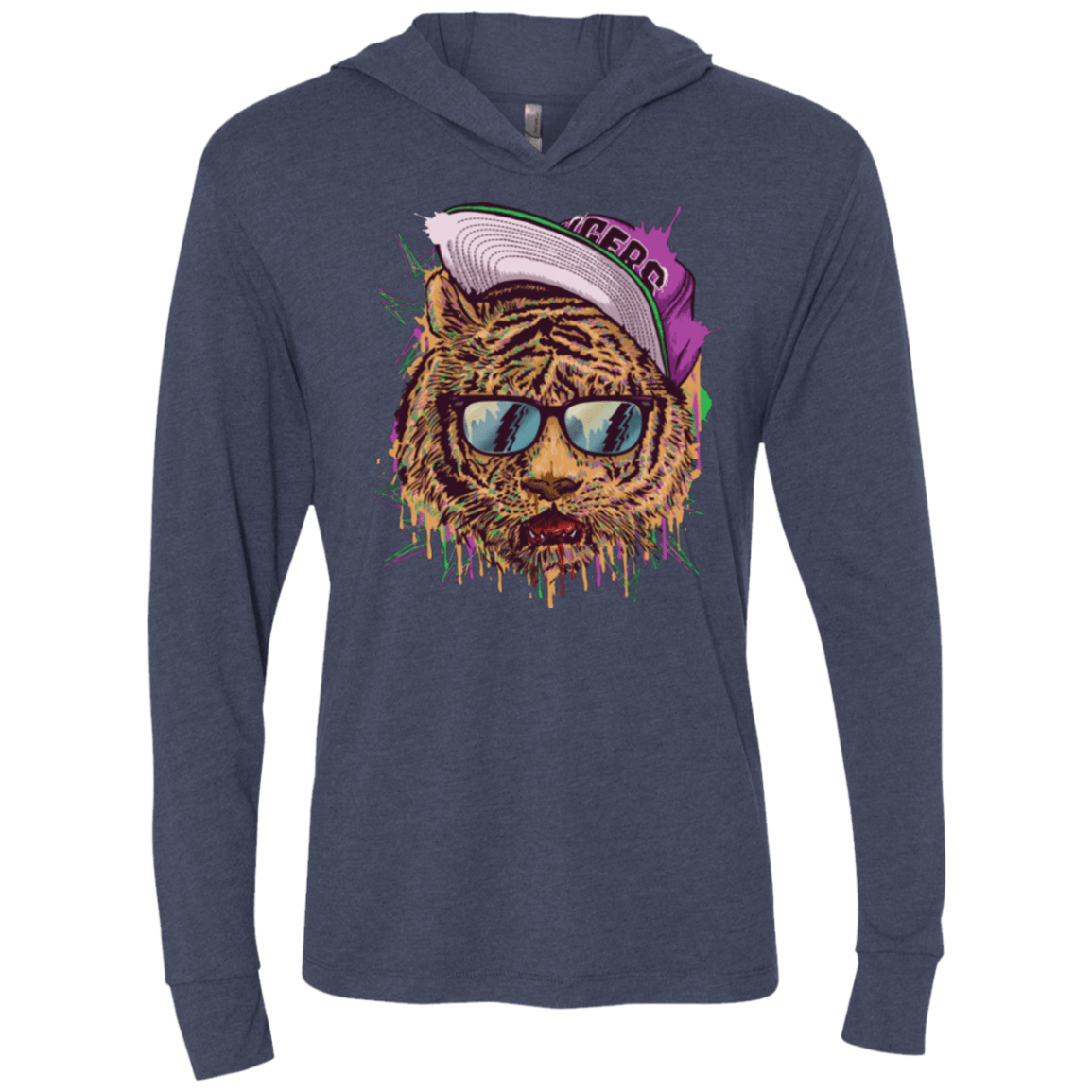 T-Shirts Vintage Navy / X-Small Bayside Tigers Triblend Long Sleeve Hoodie Tee