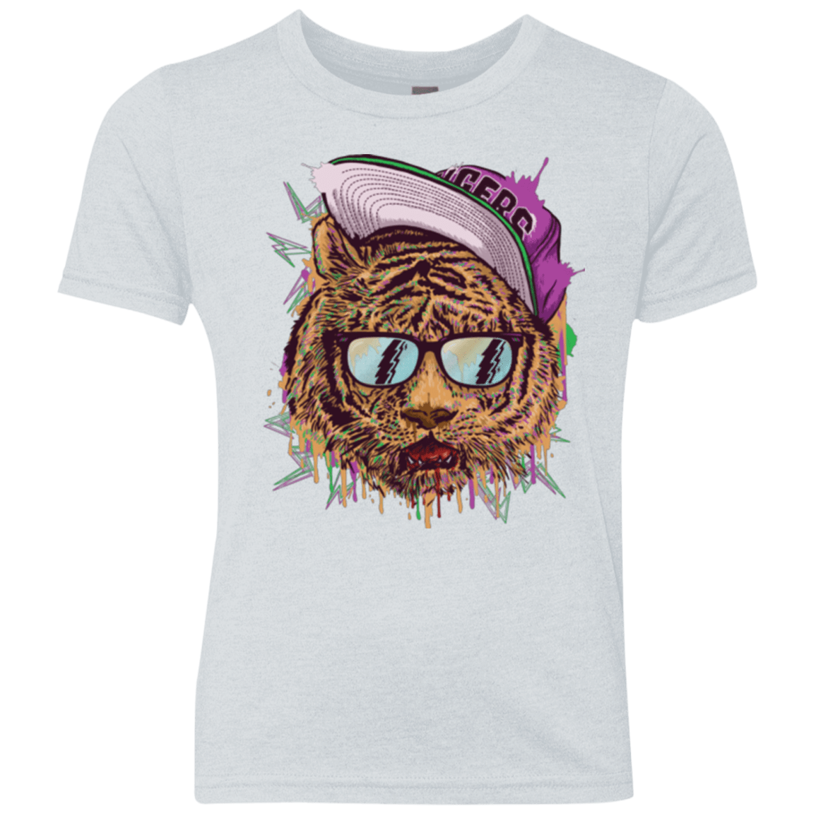 T-Shirts Heather White / YXS Bayside Tigers Youth Triblend T-Shirt