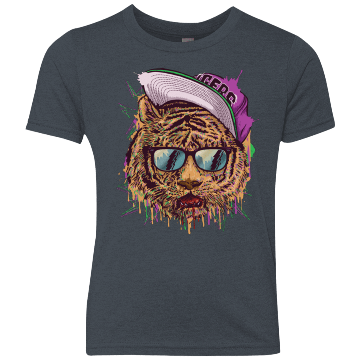 T-Shirts Vintage Navy / YXS Bayside Tigers Youth Triblend T-Shirt