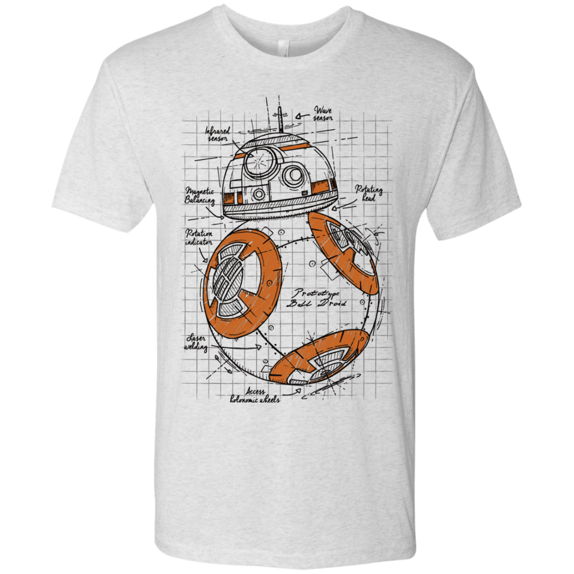 T-Shirts Heather White / S BB-8 Plan Men's Triblend T-Shirt
