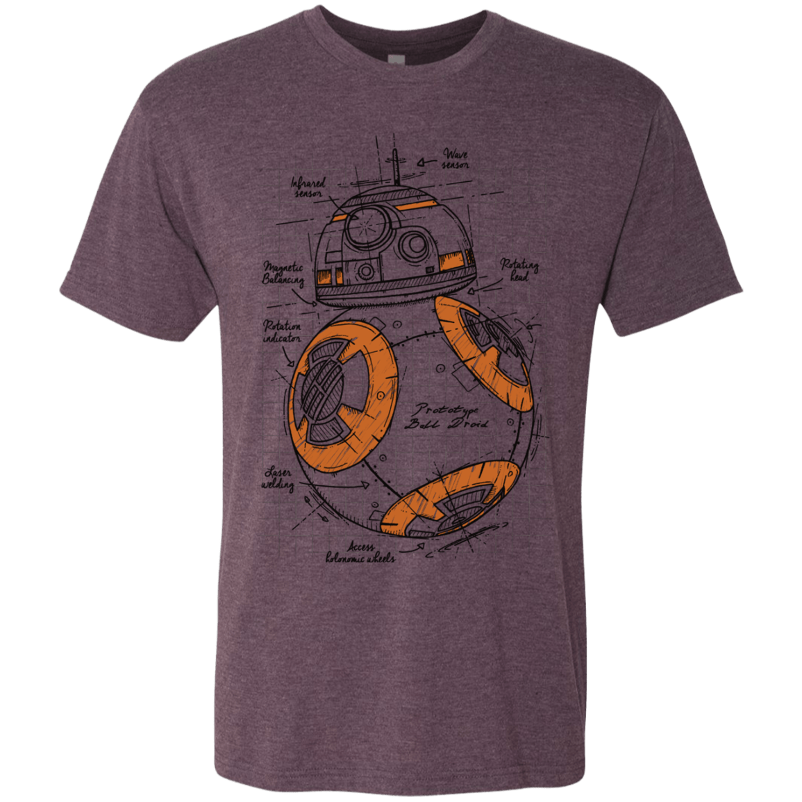 T-Shirts Vintage Purple / S BB-8 Plan Men's Triblend T-Shirt