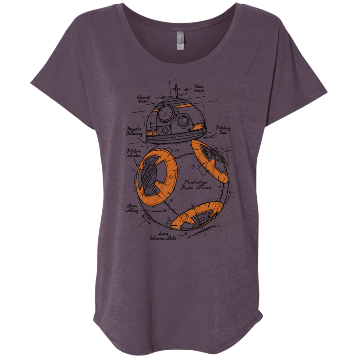 T-Shirts Vintage Purple / X-Small BB-8 Plan Triblend Dolman Sleeve