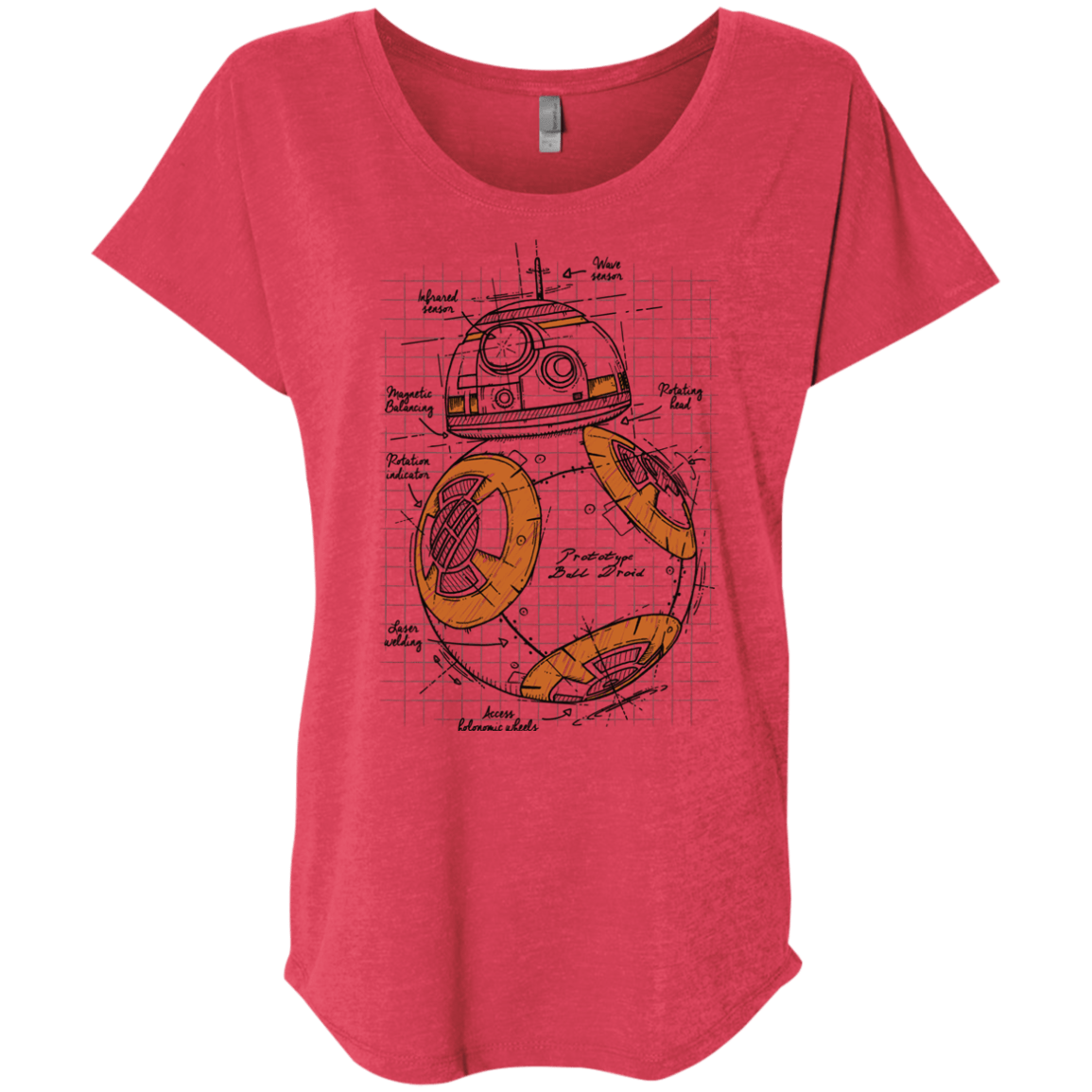 T-Shirts Vintage Red / X-Small BB-8 Plan Triblend Dolman Sleeve