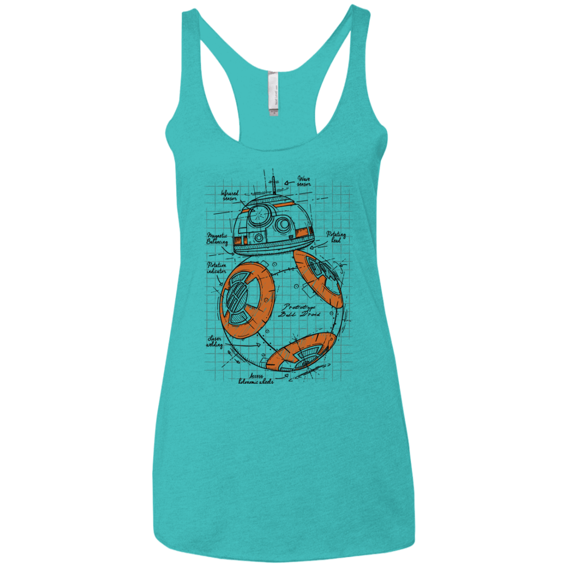 T-Shirts Tahiti Blue / X-Small BB-8 Plan Women's Triblend Racerback Tank