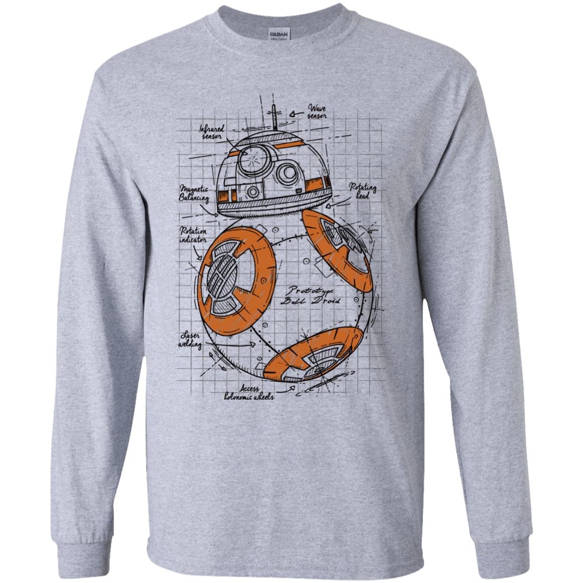 T-Shirts Sport Grey / YS BB-8 Plan Youth Long Sleeve T-Shirt