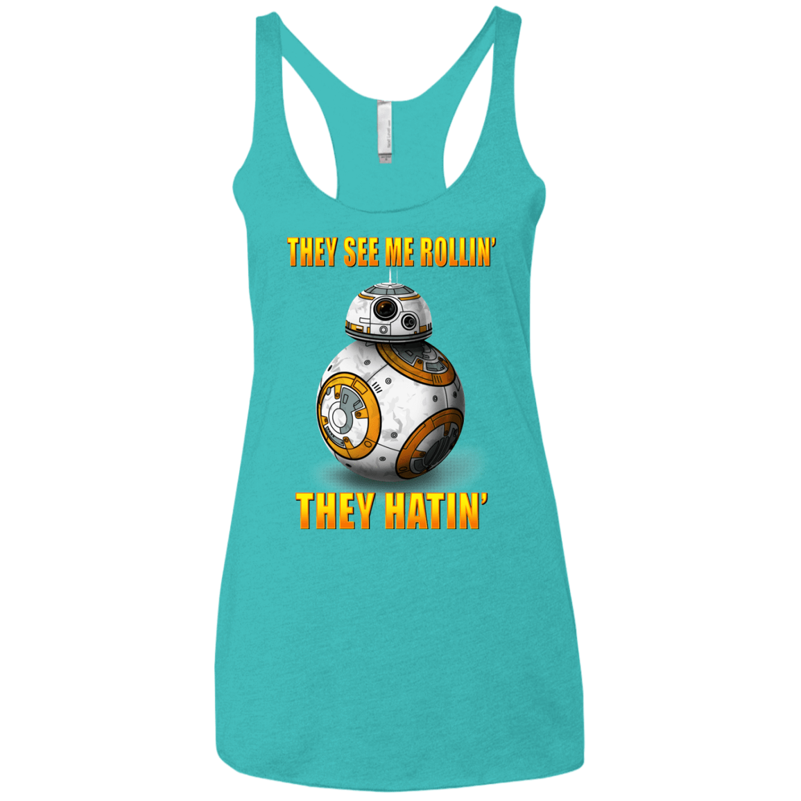 T-Shirts Tahiti Blue / X-Small BB8TSMR Women's Triblend Racerback Tank