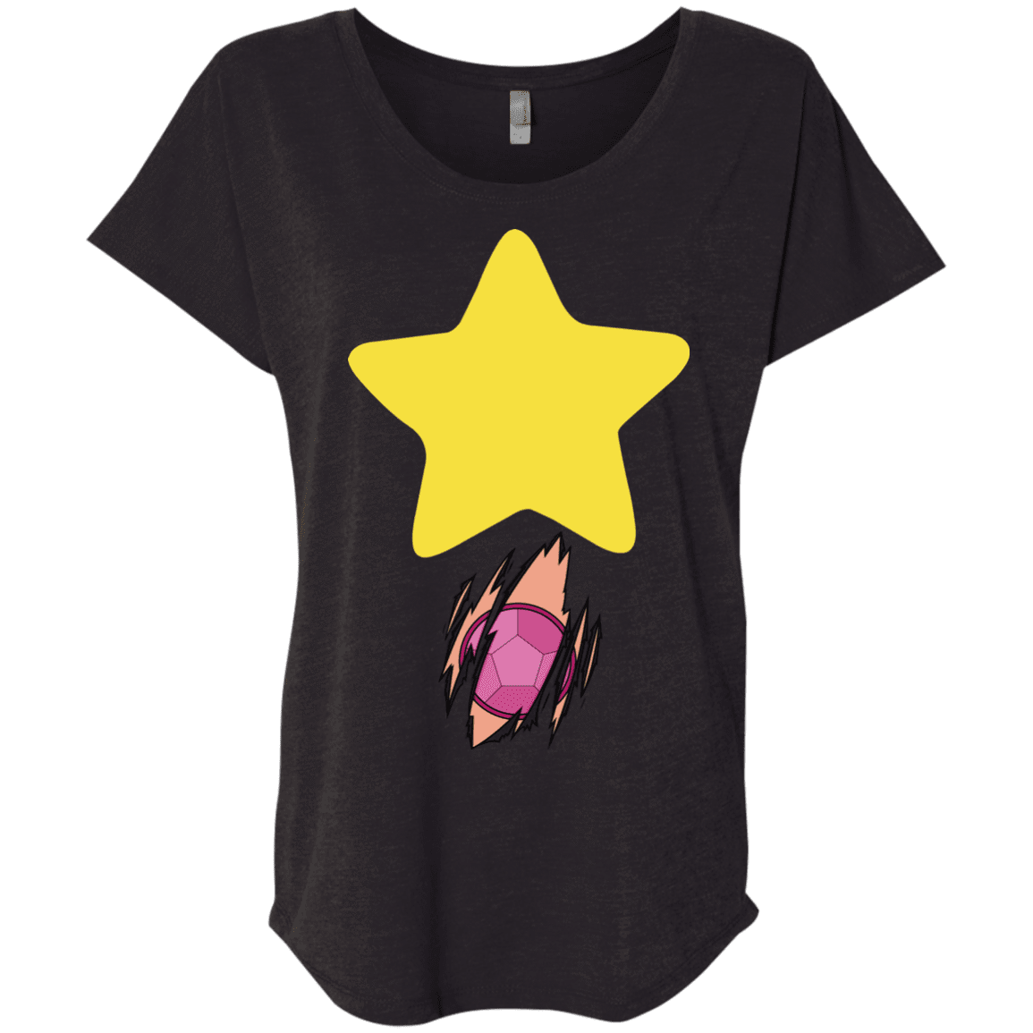 T-Shirts Vintage Black / X-Small Be like Steven Triblend Dolman Sleeve