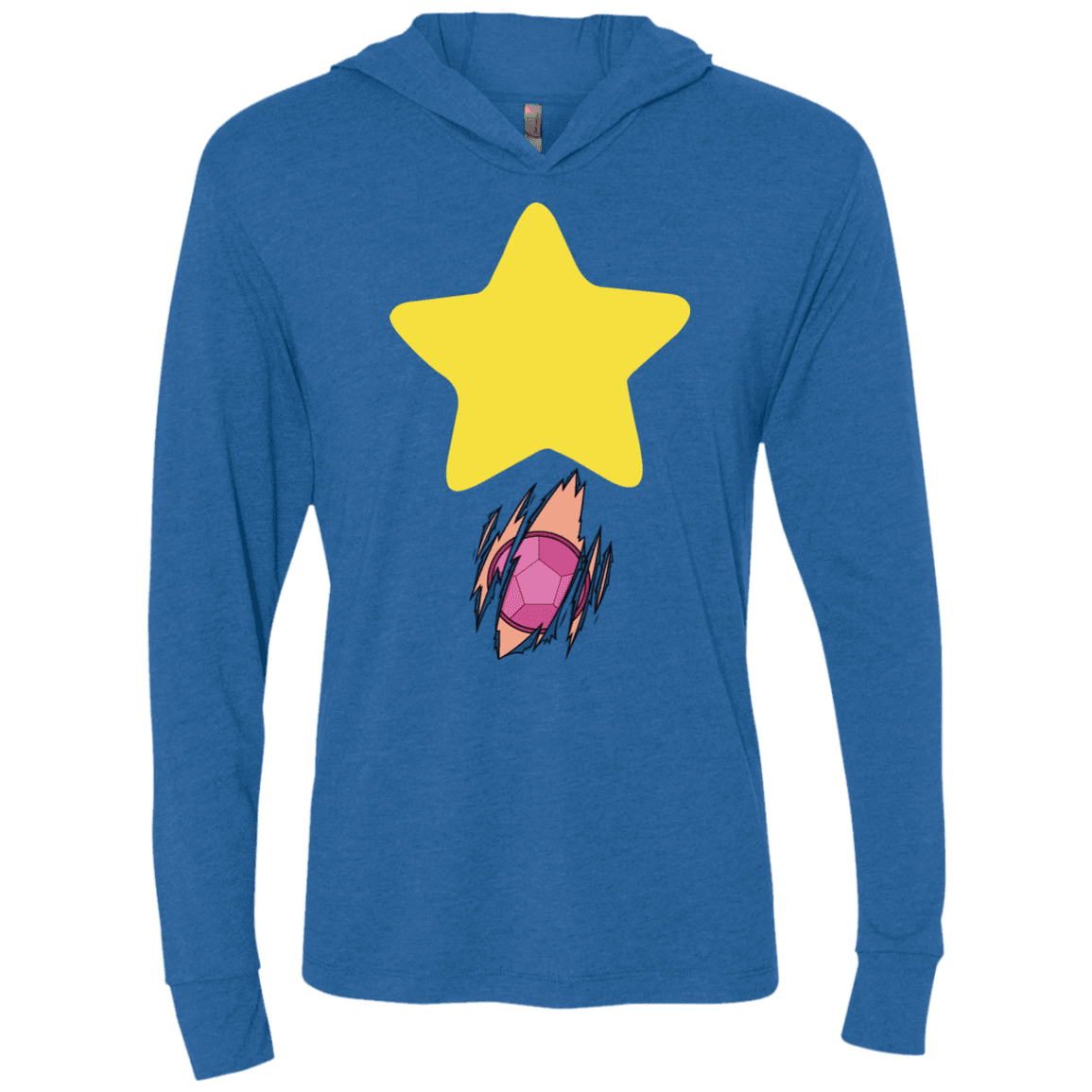 T-Shirts Vintage Royal / X-Small Be like Steven Triblend Long Sleeve Hoodie Tee