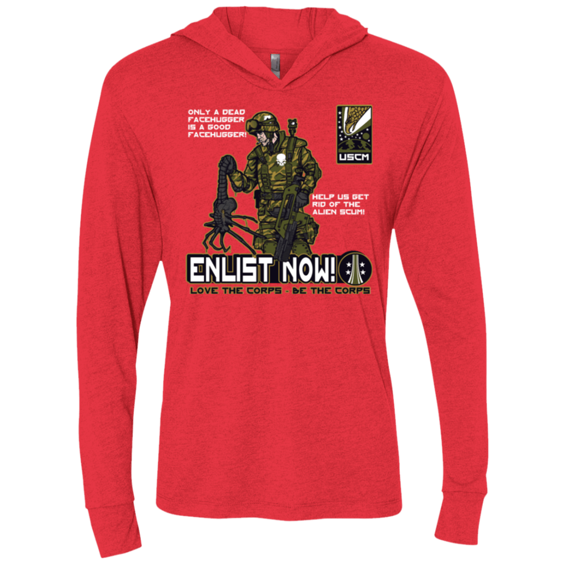 T-Shirts Vintage Red / X-Small Be The Corps Triblend Long Sleeve Hoodie Tee