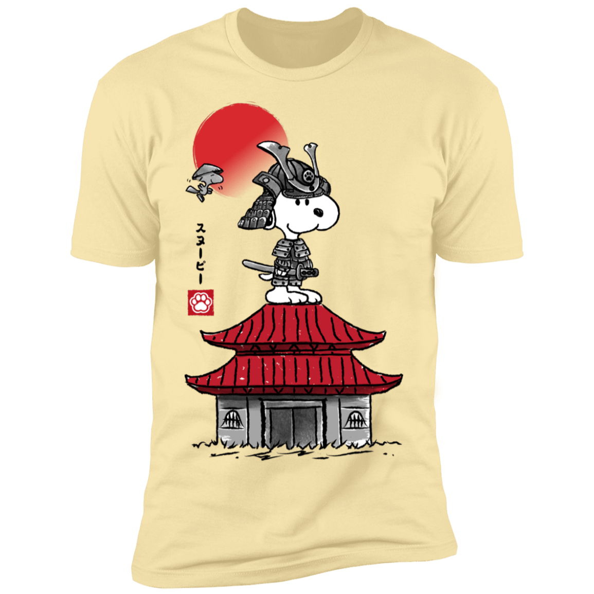 T-Shirts Banana Cream / S Beagle Samurai sumi-e Men's Premium T-Shirt