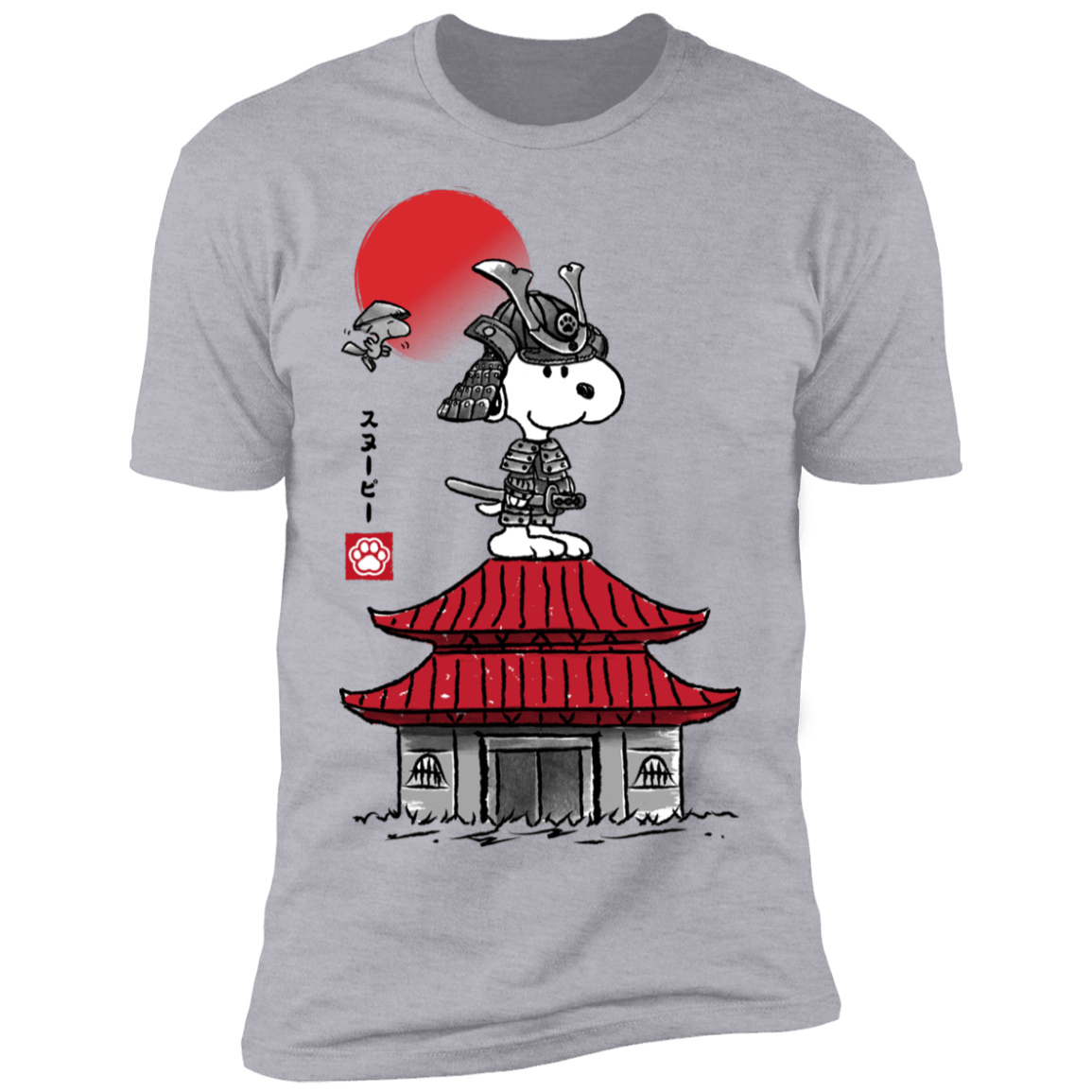 T-Shirts Heather Grey / S Beagle Samurai sumi-e Men's Premium T-Shirt