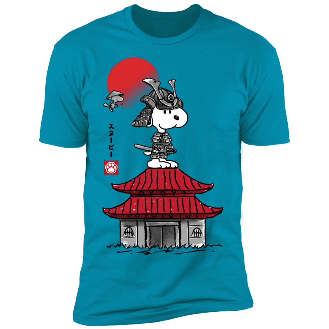 T-Shirts Turquoise / S Beagle Samurai sumi-e Men's Premium T-Shirt