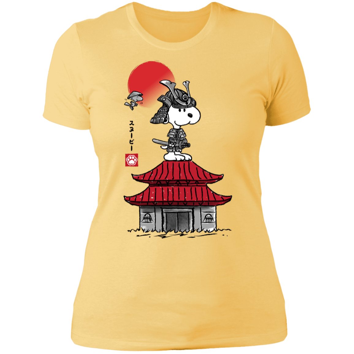 T-Shirts Banana Cream/ / S Beagle Samurai sumi-e Women's Premium T-Shirt