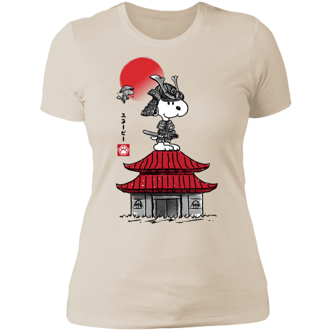 T-Shirts Ivory/ / S Beagle Samurai sumi-e Women's Premium T-Shirt