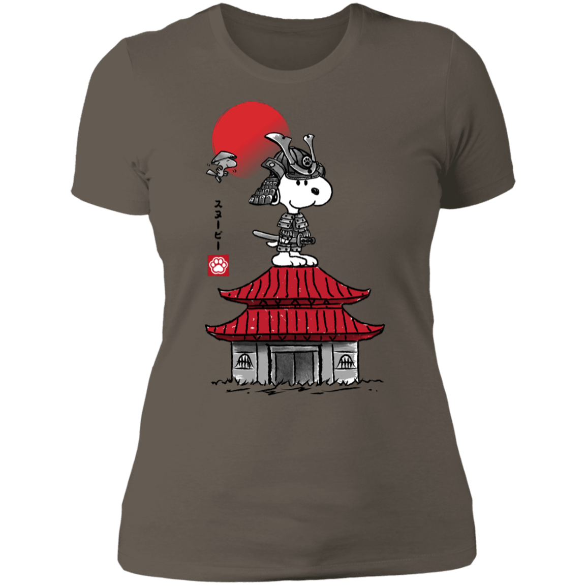 T-Shirts Warm Grey / S Beagle Samurai sumi-e Women's Premium T-Shirt