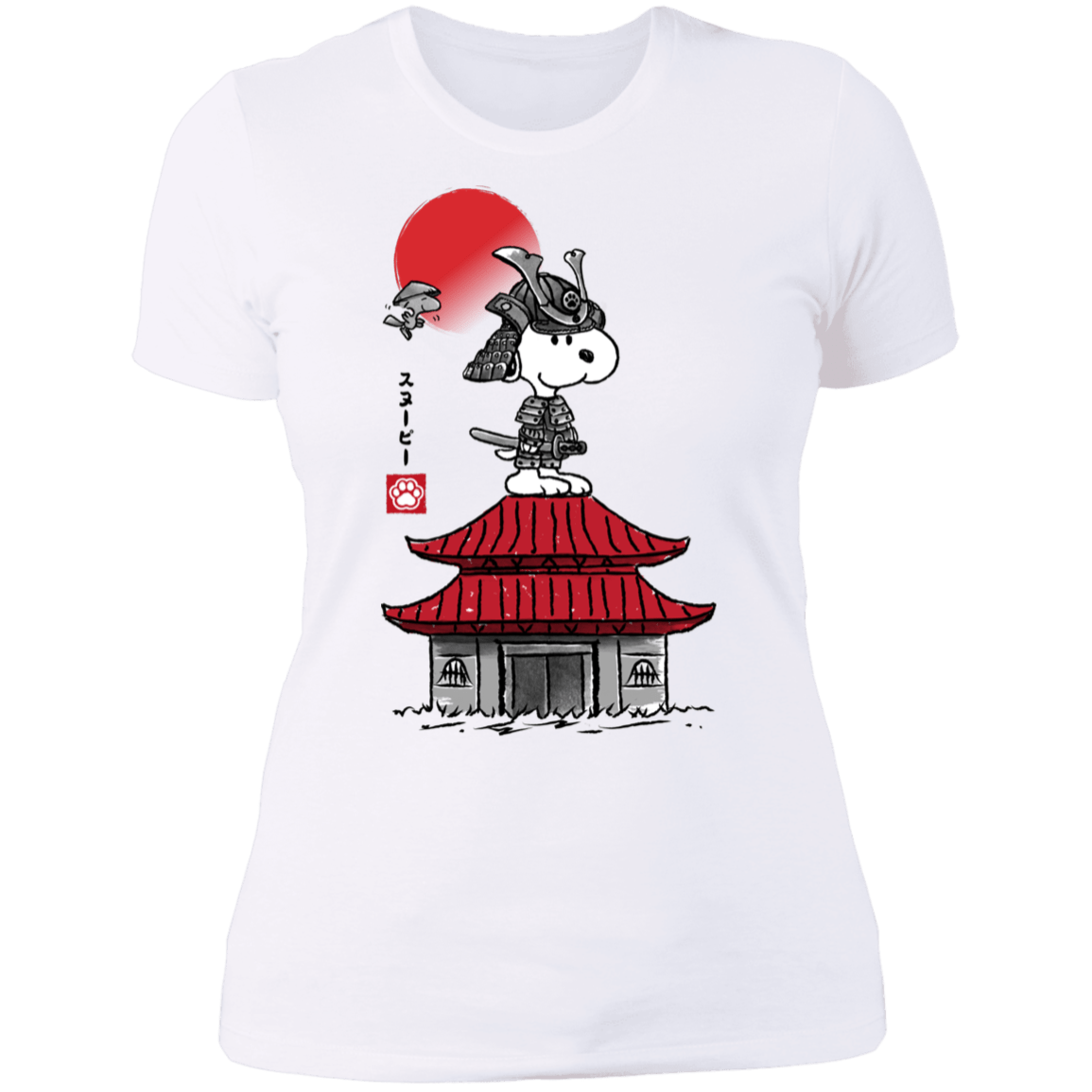 T-Shirts White / S Beagle Samurai sumi-e Women's Premium T-Shirt