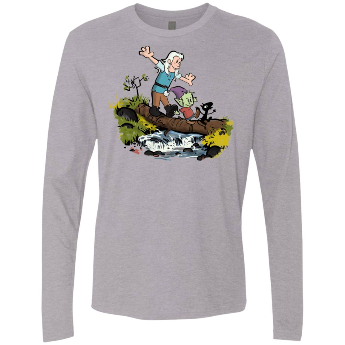 T-Shirts Heather Grey / S Bean and Elfo Men's Premium Long Sleeve