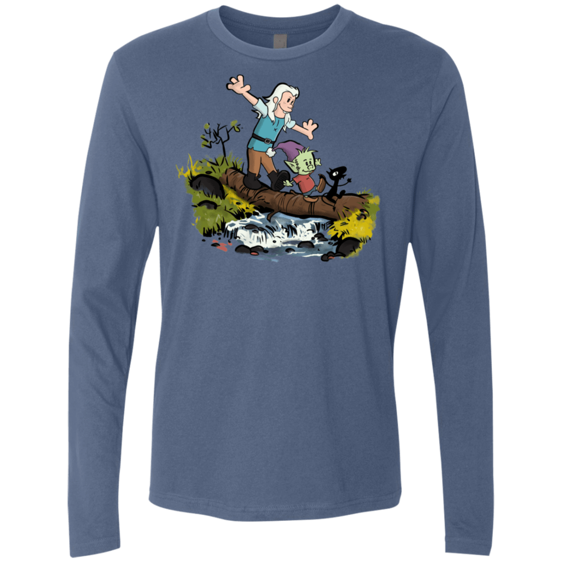 T-Shirts Indigo / S Bean and Elfo Men's Premium Long Sleeve