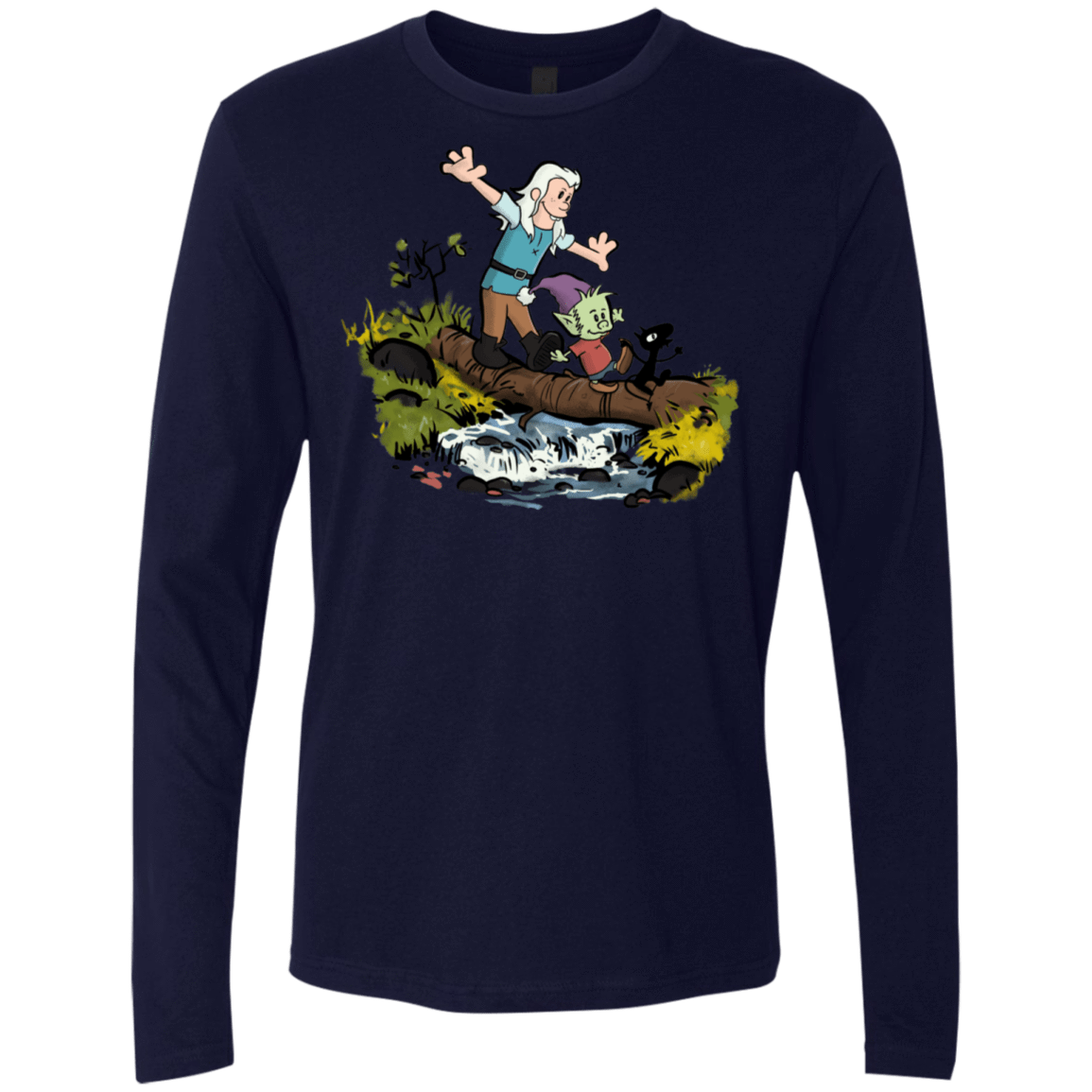 T-Shirts Midnight Navy / S Bean and Elfo Men's Premium Long Sleeve
