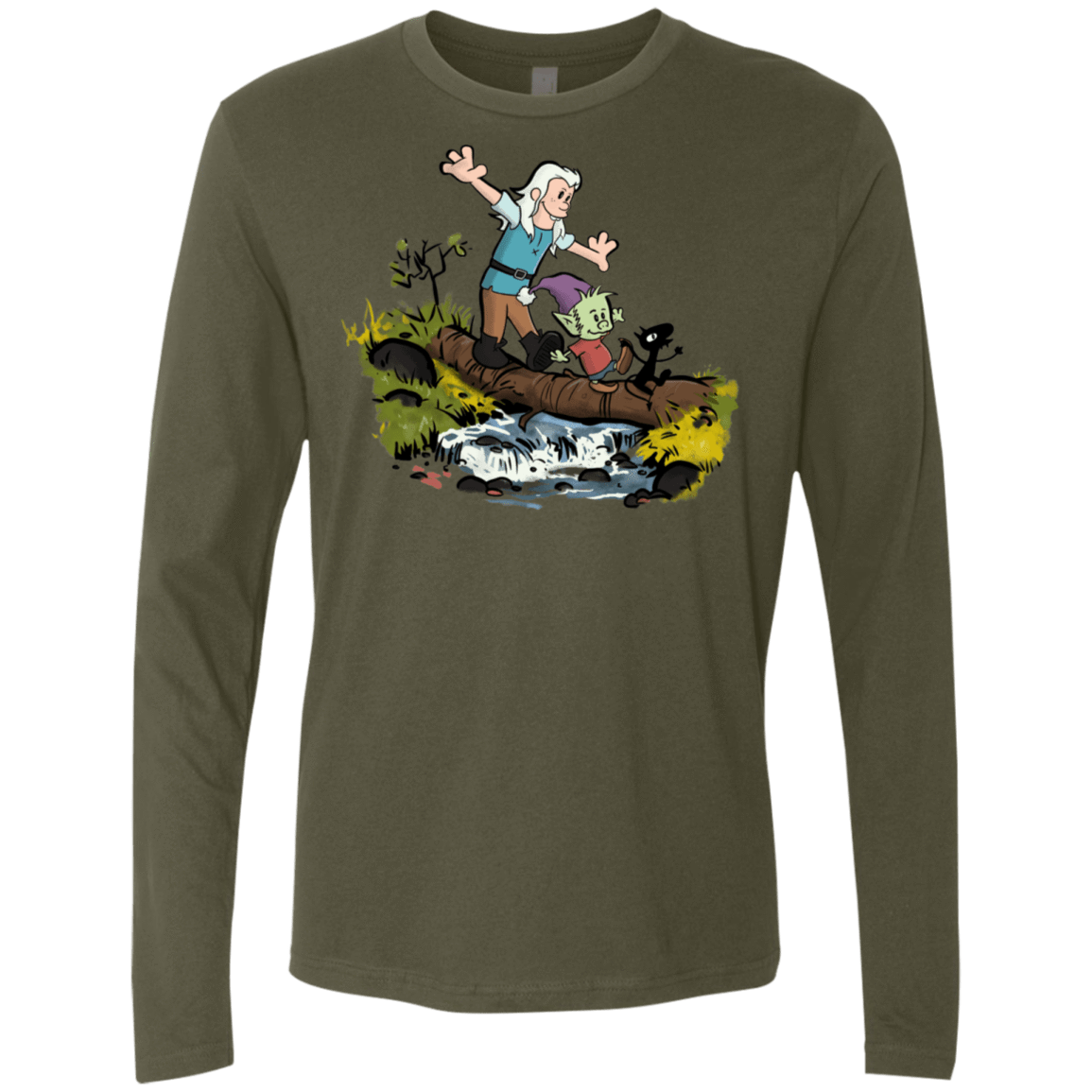 T-Shirts Military Green / S Bean and Elfo Men's Premium Long Sleeve
