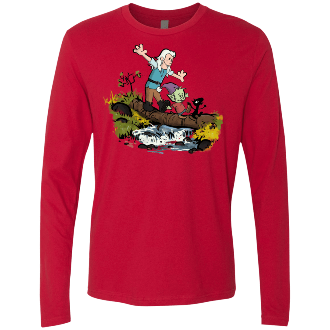 T-Shirts Red / S Bean and Elfo Men's Premium Long Sleeve
