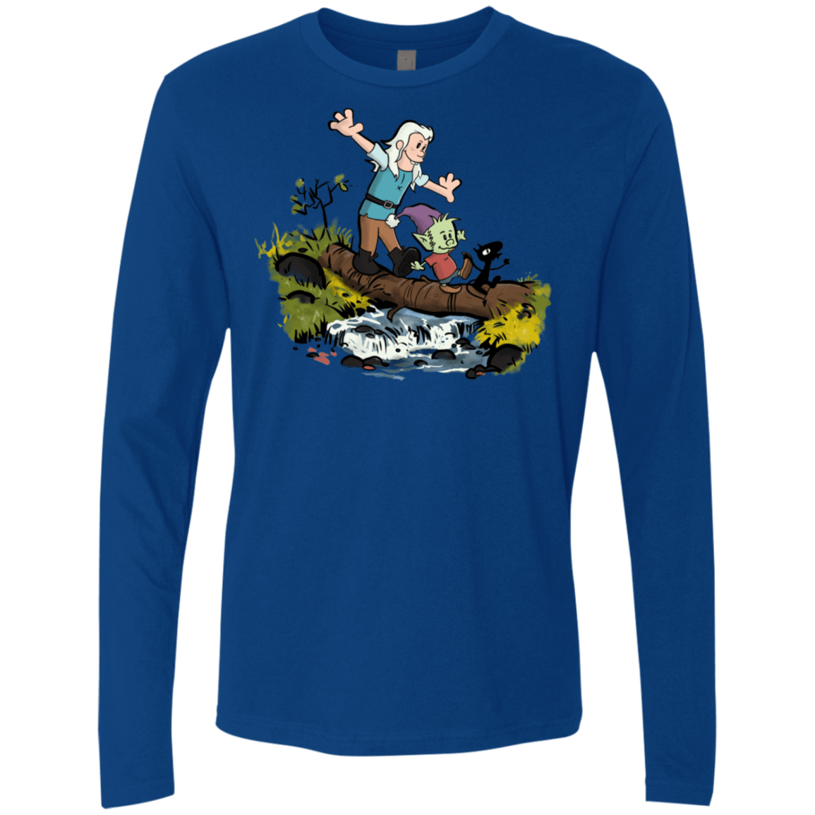T-Shirts Royal / S Bean and Elfo Men's Premium Long Sleeve