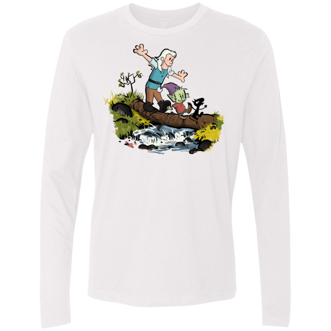 T-Shirts White / S Bean and Elfo Men's Premium Long Sleeve