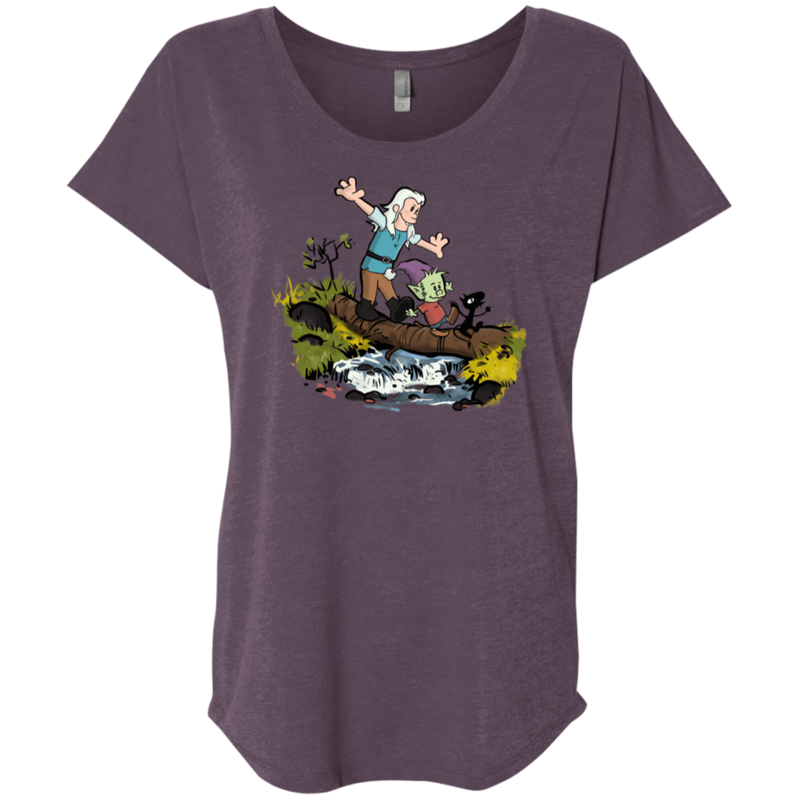 T-Shirts Vintage Purple / X-Small Bean and Elfo Triblend Dolman Sleeve