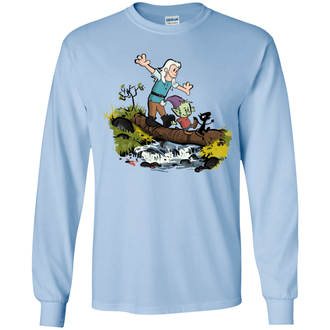T-Shirts Light Blue / YS Bean and Elfo Youth Long Sleeve T-Shirt