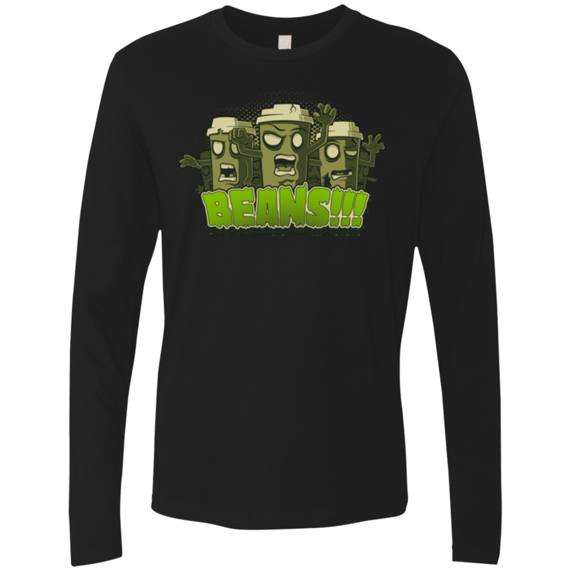 T-Shirts Black / Small Beans Men's Premium Long Sleeve